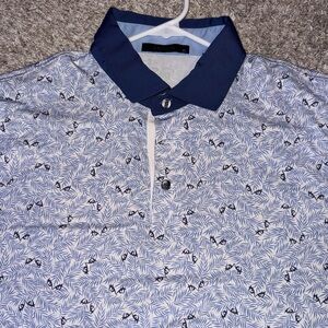 Greyson Navy and White Patterned Polo Shirt